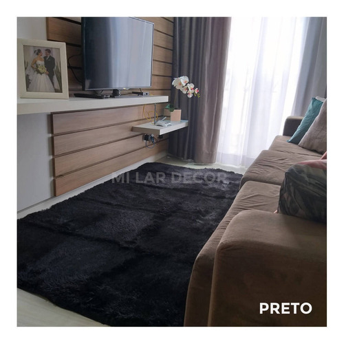 Tapete Peludo 1,20x1,00 Sala Quarto Felpudo Shaggy Promoção