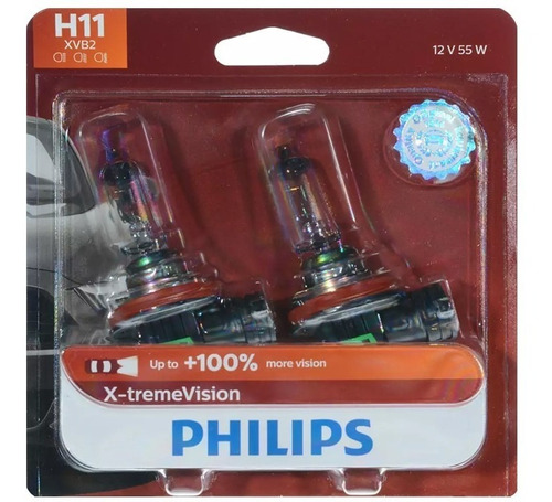 Focos H11 Philips Xtreme Vision 12v 55w 100% Mas Iluminación