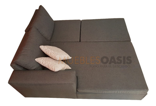 Sillon Esquinero Chenille 3 Cuerpos  Sofa Cama 2 Plazas Full