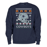 Sudadera Tipo Ugly Sweater Dallas Cowboys Nfl Casco Afelpada