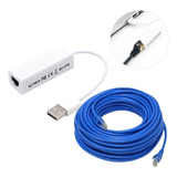 Kit Adaptador Usb Notebook Conectar Internet + Cabo Rede 10m