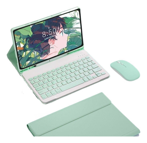 Funda Con Teclado Para Galaxy Tab S9 Ultra 14.6 Verde Claro