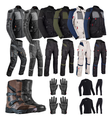 Kit Jaqueta E Calça Casal Luva E Bota Adventure Texx Armor