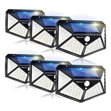 Luces Solares Exteriores 6 Pzs, 100led/3 Modos Ángulo De