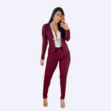 Conjunto Calça Social Elegante + Blazer Terno Social P Ao Gg