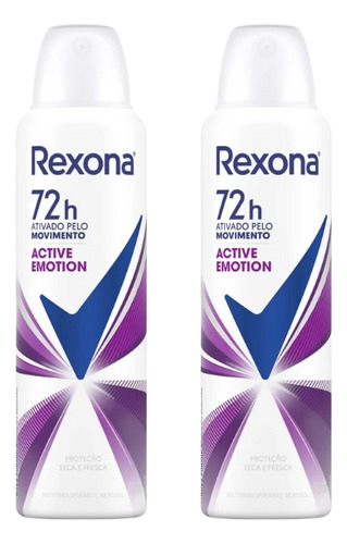 Desodorante Aero Rexona 150ml Fem Active Emotion-kit C/2un