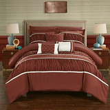 Chic Home Cheryl 10 Piece Comforter Set, Queen Size, Brick