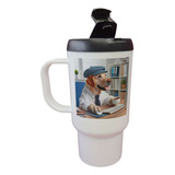 Jarro Termico Labrador Perro Con Taza De Cafe Compu