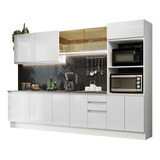 Cozinha Completa Mdf Madesa Acordes 310001 C Armá Balcão Bb Cor Branco