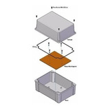 Caixa Plástica  Pvc 200mmx140mmx140mm Com Fecho E Dobradiça