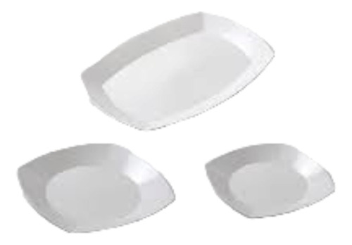 Platos Plásticos Descartables Cuadrados 17 X 17 Cm (x 60 Un)