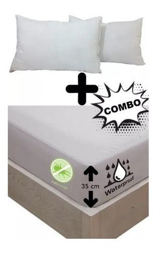 Protector  Colchon Semidoble 1.20x1.90 + 2 Fundas Almohadas 