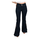 Pantalón Britos Jeans Mujer Acampanado Azul 024002