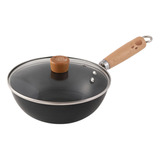 Sartén Wok Antiadherente Mango De Madera Duradero,