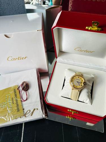 Belleza De Reloj Cartier De Dama Color Beige 