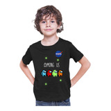 Playera Para Niño, Among Us Nasa 2 Brilla En La Oscuridad 