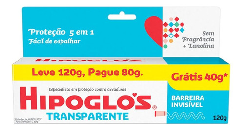 Creme Preventivo De Assaduras Transparente Caixa Leve 120g Pague 80g Hipoglós