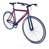 Bicicleta Urbana/fixed Rin 700 Manubrio Recto - Vino Tinto Tamaño Del Marco 53 Cm