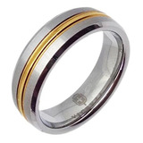 Anillo De Tungsteno Y Titanio - Modelo Verona- Vicenza Joyas