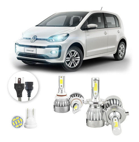 Lampadas Led Volkswagen Cross Up 2014 A 2021 Hb4 H4 20000lm