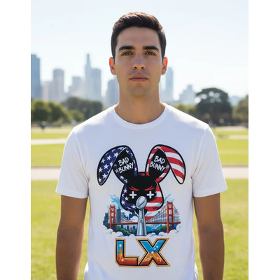 Playera Benito Bowl Superbowl Bad Bunny Medio Tiempo Sb Blanco Conejo M