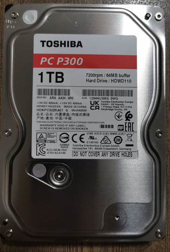 Disco Duro Toshiba 1tb 7200 Rpm 