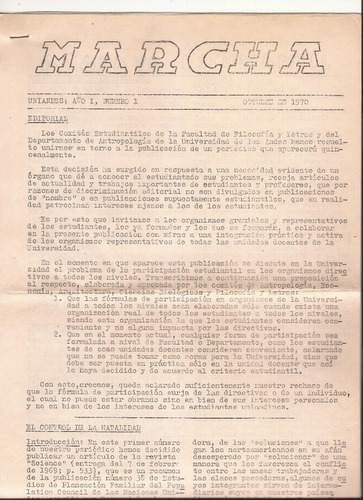 Periodico Uniandes Bogota  Marcha Año 1 Numero 1 1970 