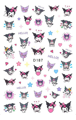 Planilla Stickers  Decoración De Uñas Kuromi 