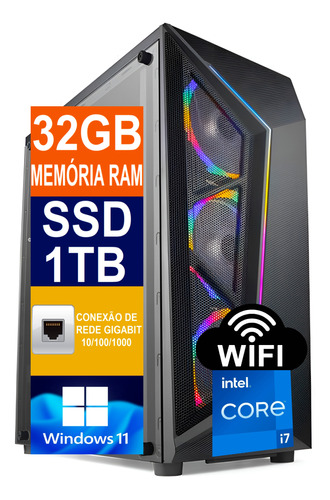 Pc Computador Cpu I7 6700 / Ssd 1tb, 32gb Ddr4, Rx 550 4gb