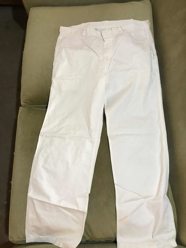 Pantalon Trabajo Hombre Talle 38 Blanco Usado