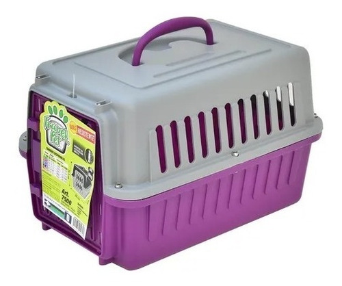 Jaula Transportadora Mascota Perro Gato 42x28x26.5cm Lila 