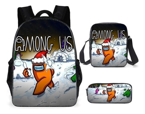 Anime Cartoon Mochila De Gran Capacidad De Tres Pcs