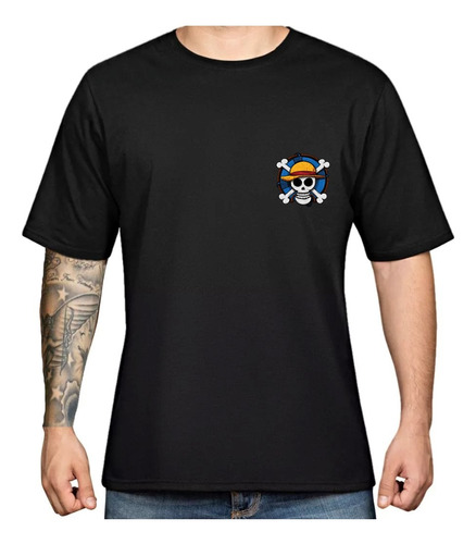 Camisa Caveira One Piece Algodão Camiseta Desenhos Básica