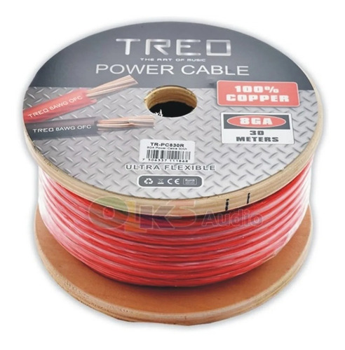 1 Metro Cable X Corriente Calibre 8 100% Cobre Treo Tr-pc830