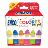 Kit 6 Colores Comestibles En Gel Neón Enco 20 G