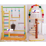 Brinquedos Para Calopsita - Combo Play (mod1) + Poleiro Dv