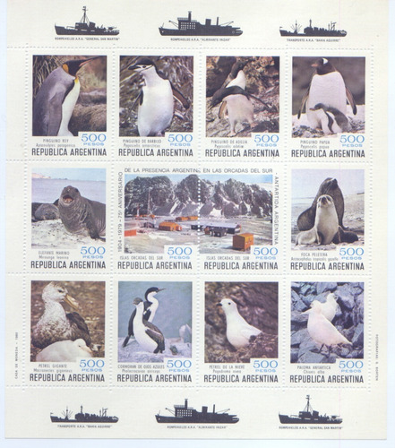 1980 Argentina -fauna Antartica  Mnh
