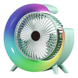 Ventilador Rgb Escritorio Tipo C 3 Velocidades 180 Grados 