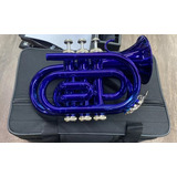 Trompete Pocket M.music Sib Azul Mm-500 C/case Mostruario 