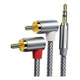 Cable Audio Plug 3,5mm X 2rca 90°  1mt Alta Calidad Essager
