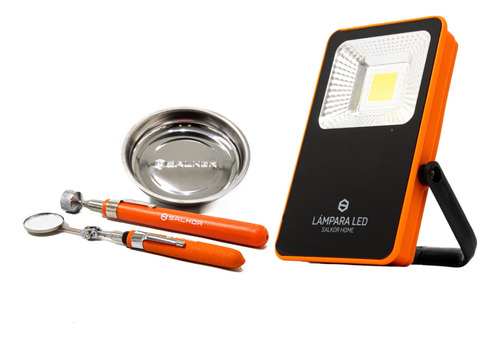 Lampara Led Portátil Auto + Kit Magnético 3 Piezas Salkor