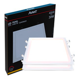 Kit 02 Painel Plafon Led Quad 30w 40x40 3000k Branco Quente