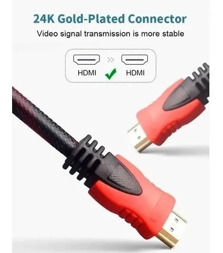 Cable Hdmi A Hdmi 1.5 Metros Full Hd 1080p Alta Resistencia