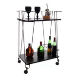 Carrinho Bar - Linha Wire Preto