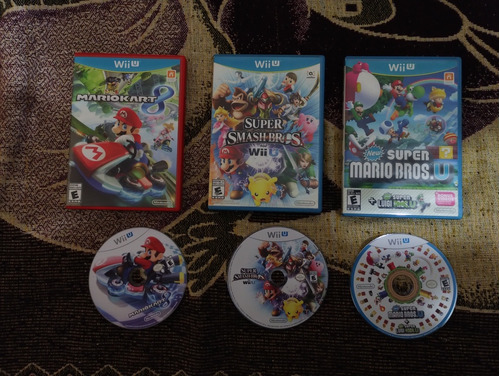 Lote Wii U. Smash Bros, Mario Kart 8 Y New Super Mario Bros 