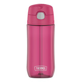 Botella Agua Tritan Con Bombilla 470ml -thermos Color Rosa Chicle