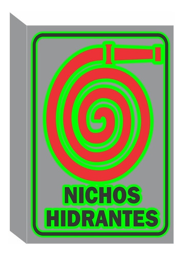 Cartel Fotoluminiscente Nichos Hidrantes Doble Faz 22x28 Cm