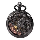 Treeweto Reloj De Bolsillo Mecanico De Dragon Antiguo Con Ca