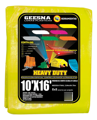 Lona Geesna Ligera 10x16 Ft (3 X 4.8 Mts)