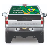 Adesivo Perfurado Vidro Traseiro Bandeira Brasil V.3 Pickup